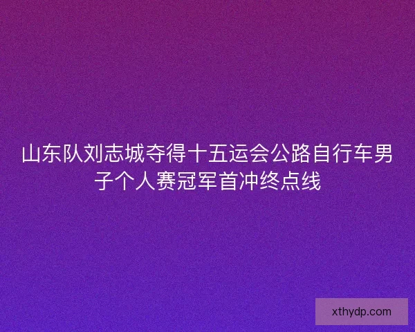 山东队刘志城夺得十五运会公路自行车男子个人赛冠军首冲终点线